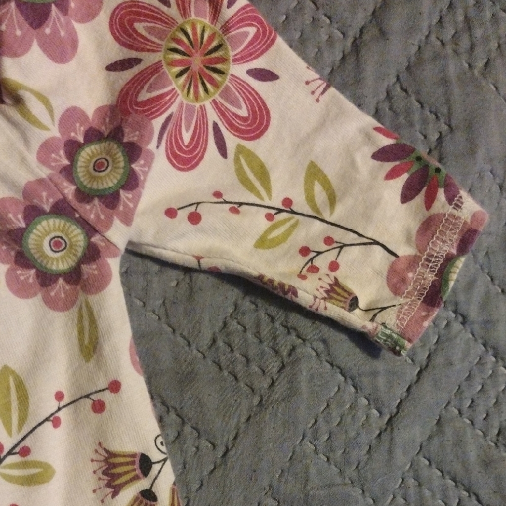 Floral Baby Romper with Purple Accents - Picture 7 of 7